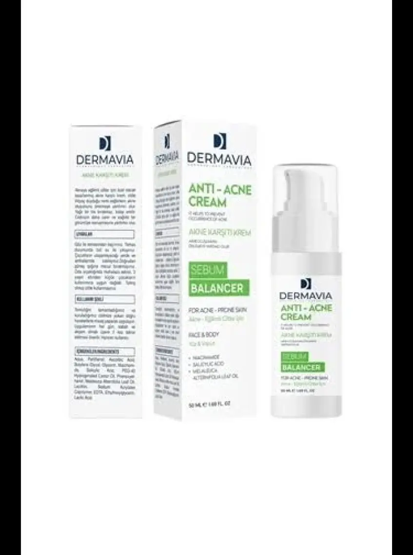 Dermavia Yüz & Vücut Içn Akne Karşıtı Krem Sebum Dengeleyici 50 ml Niacinamide