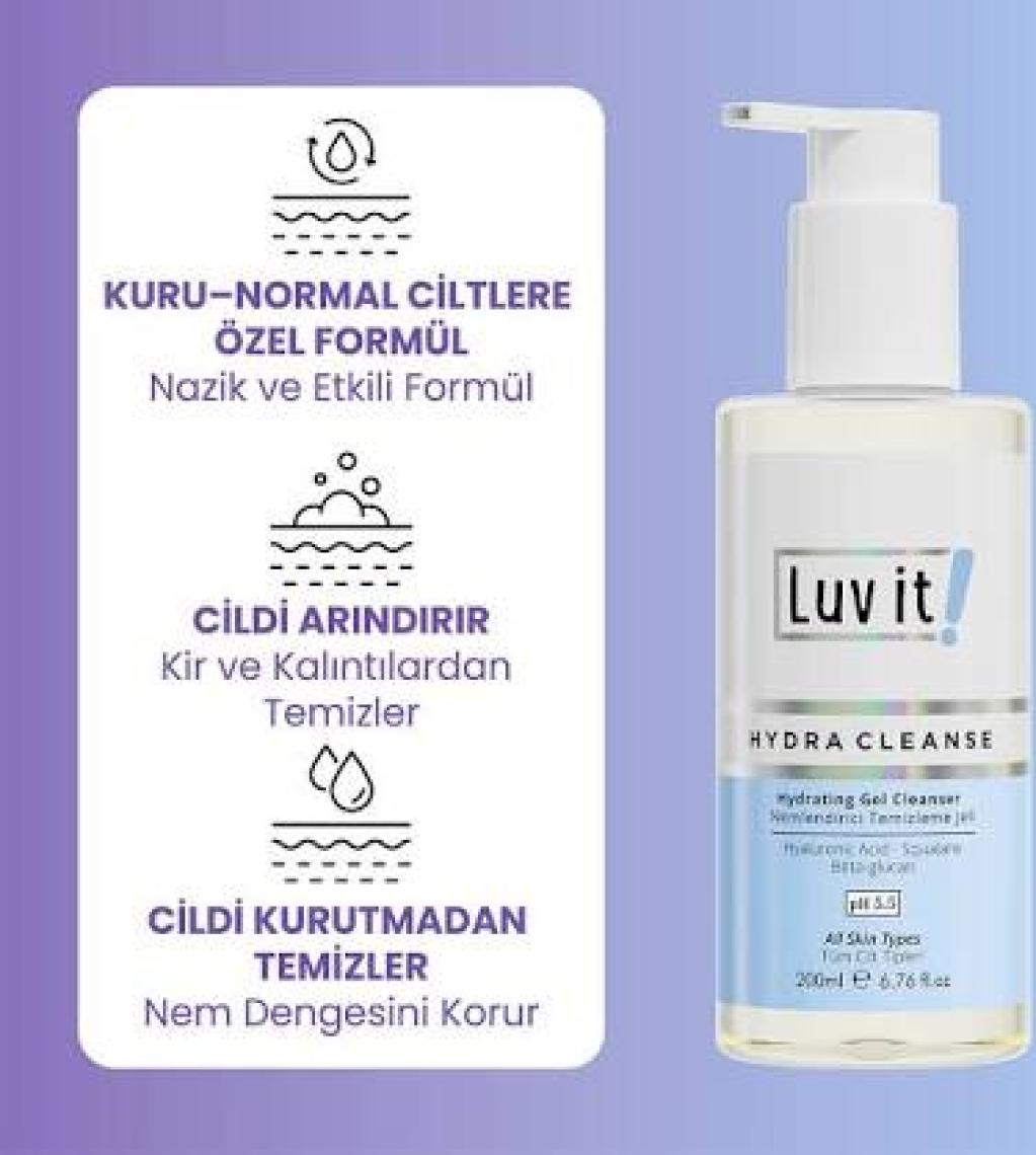 Luv it! Çift Aşamalı Temizlik Sağlayan Nemlendirme Etkili Cilt Bakım Seti (Kuru-Normal Ciltler)