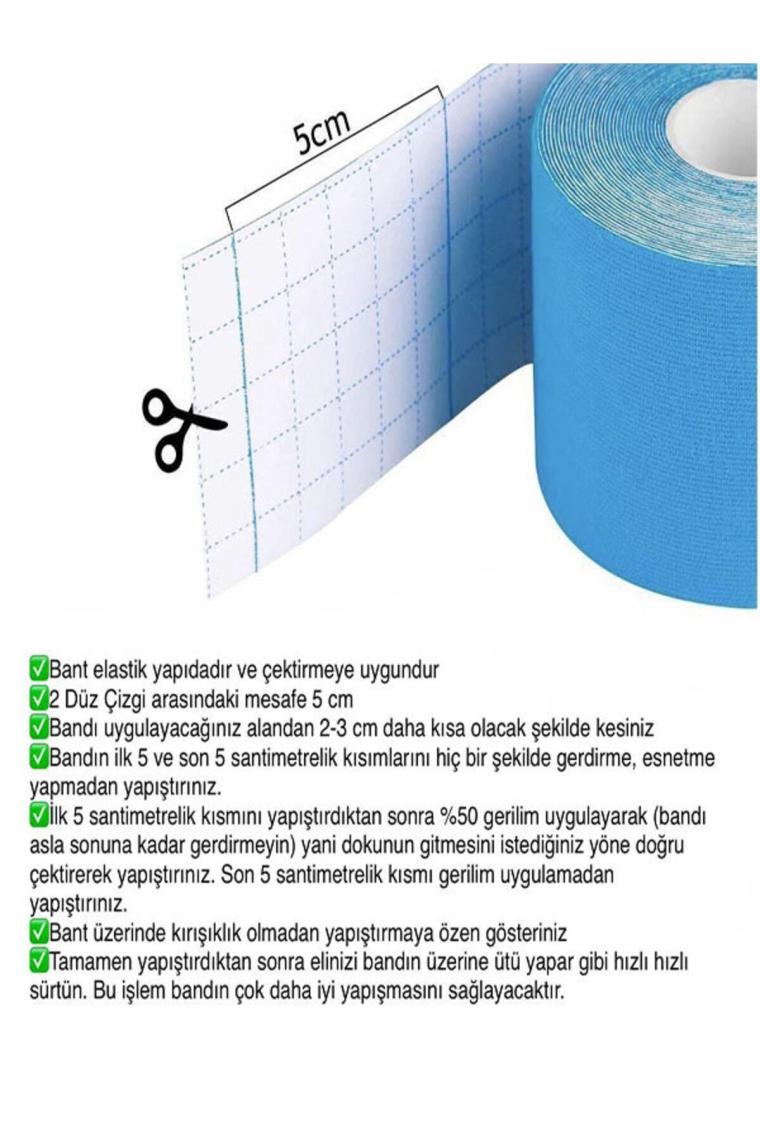 Yüz Kaldırma ve  Kırışıklıklar Için Kinezyo Mavi Renk Bant