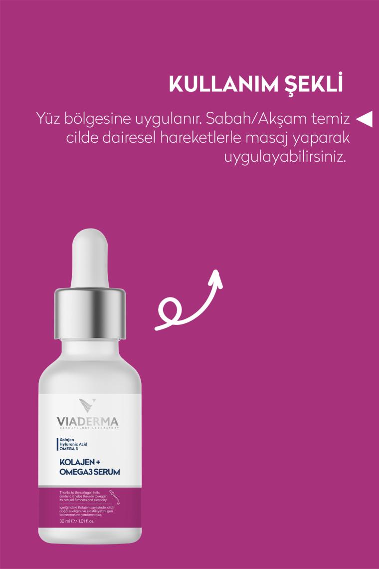 Dermavia Kolajen & Omega3  Serum 30 ml Genç Görünüm Cildi Besler
