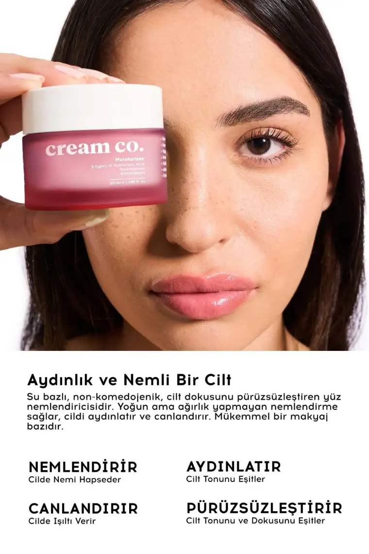 Cream Co. Aydınlatıcı Yatıştırıcı Su Bazlı Nemlendirici Yüz Kremi Ikili