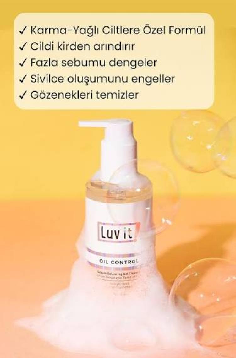 Luv it! Çift Aşamalı Temizlik Sağlayan Sebum Dengeleyici Cilt Bakım Seti (Karma-Yağlı Ciltler)