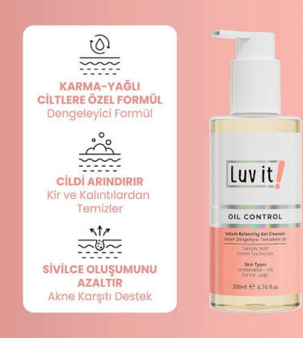 Luv it! Çift Aşamalı Temizlik Sağlayan Sebum Dengeleyici Cilt Bakım Seti (Karma-Yağlı Ciltler)