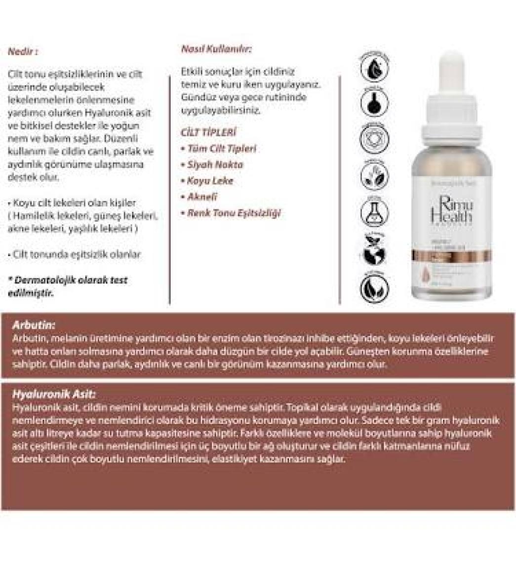 Rimu Health Products Lekeli ve Nemsiz Ciltler Için Cilt Tonu Eşitleyici Bakım Seti