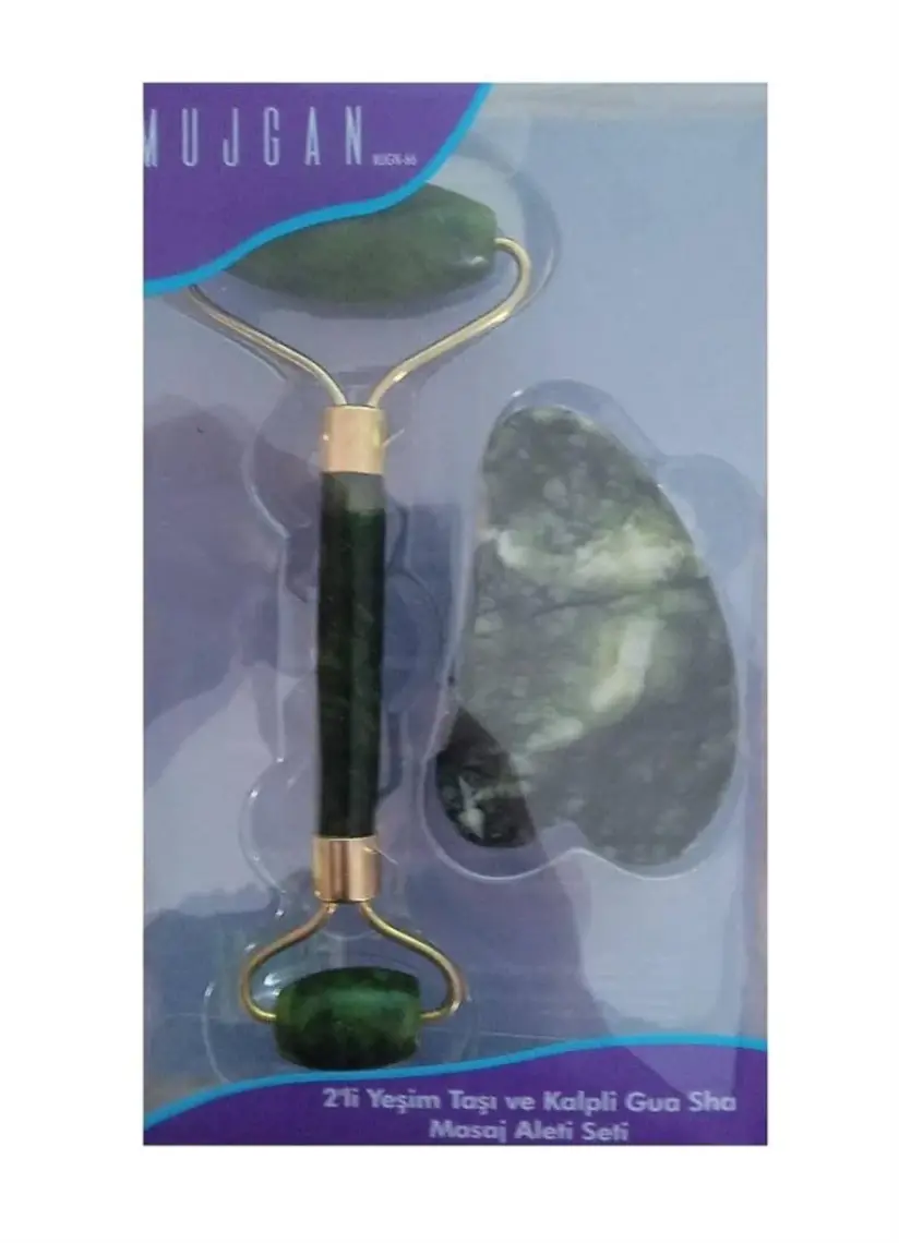 2'Li Set Yeşim Taşı + Gua Sha Masaj Taşı