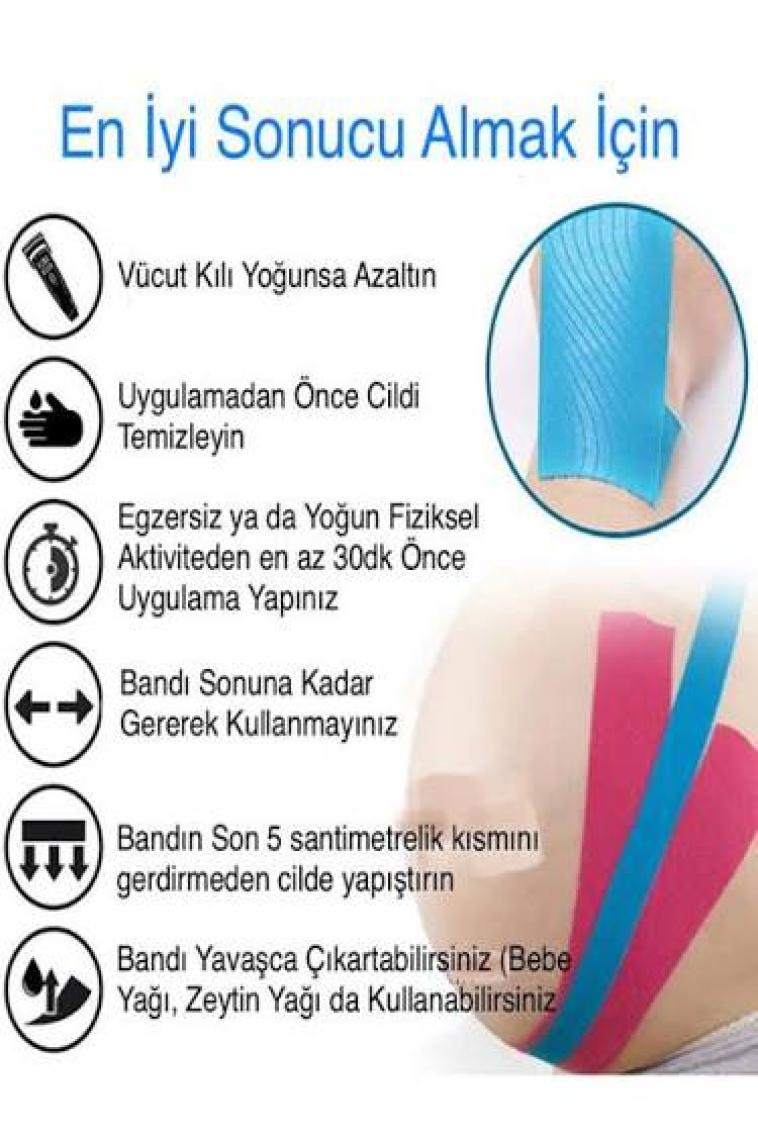 İnobag Yüz Kaldırma ve  Için Kinezyo Pembe Renk Bant
