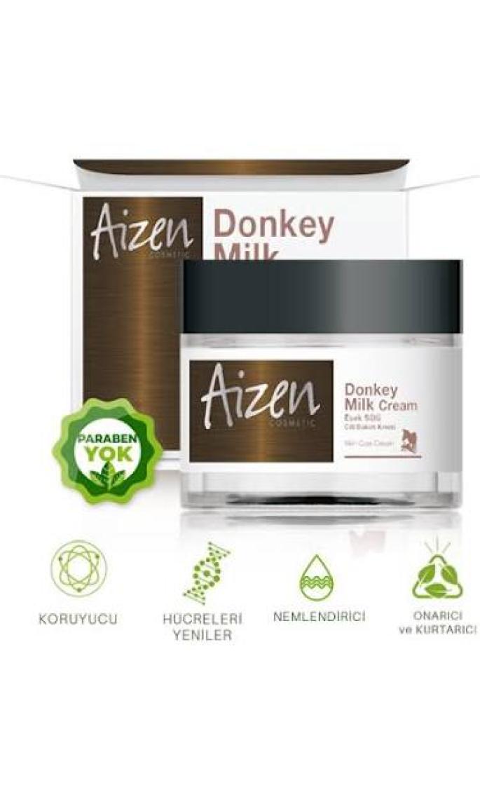 Aizen Eşek Sütü Özlü Yenileyici Yüz ve Vücut Bakım Kremi Donkey Milk Cream 50 ml