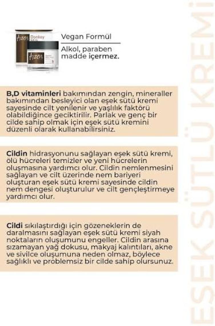 Aizen Eşek Sütü Özlü Yenileyici Yüz ve Vücut Bakım Kremi Donkey Milk Cream 50 ml