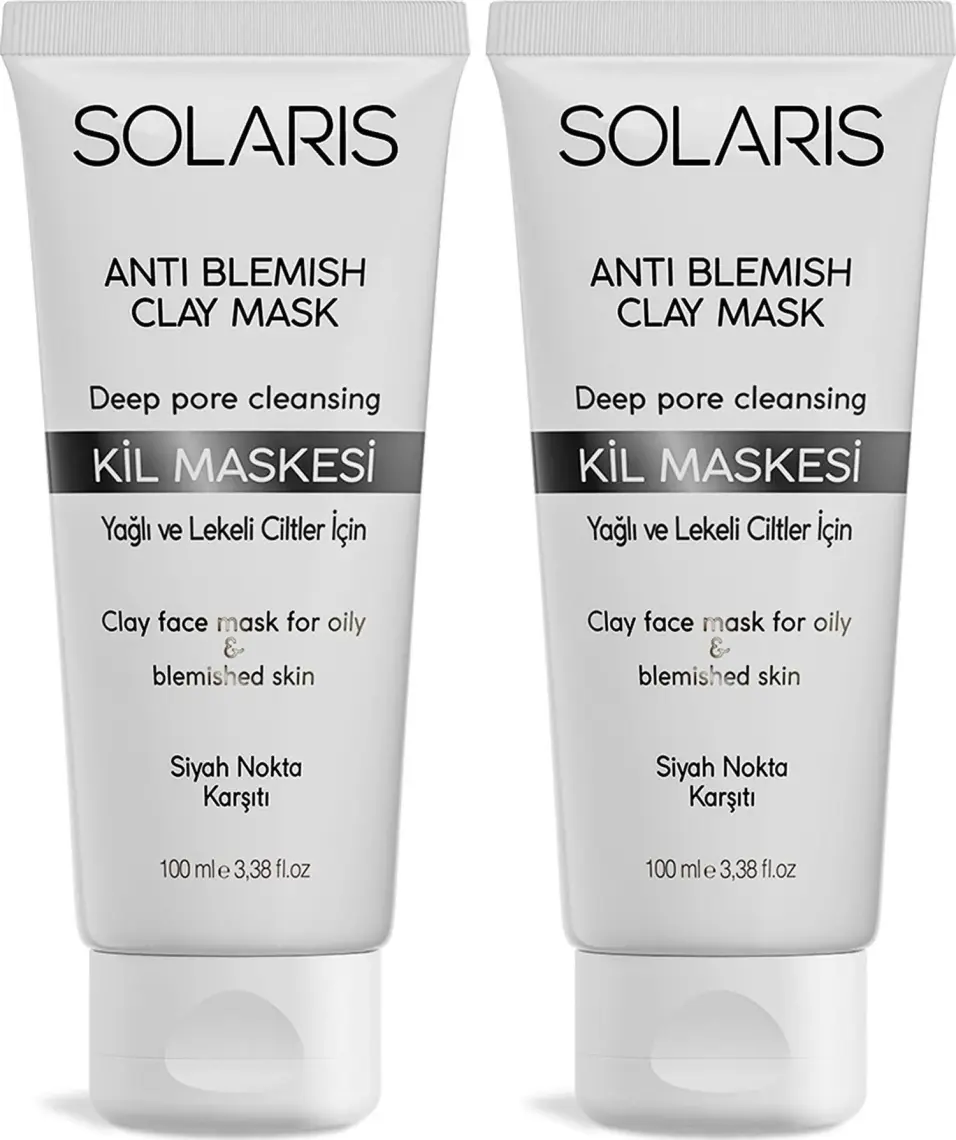 Solaris Kil Maskesi Yağlı ve Lekeli Ciltler Için 100 ml x 2 Adet