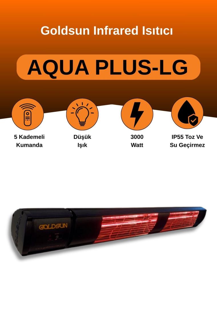 Goldsun Aqua GSA30PLG 3000W Az Işıklı Kumandalı Su Korumalı Açık Alan Elektrikli Infrared Isıtıcı