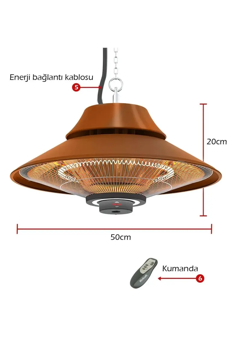 Mirkraft Elirg R.c. LED Işıklı Elektrikli Isıtıcı, 2000 W, Uzaktan Kumandalı