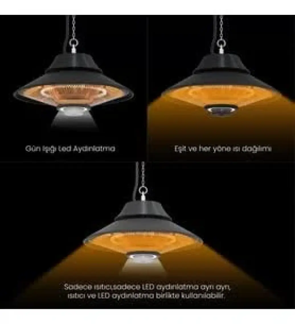 Mirkraft Elirg R.c. LED Işıklı Elektrikli Isıtıcı, 2000 W, Uzaktan Kumandalı