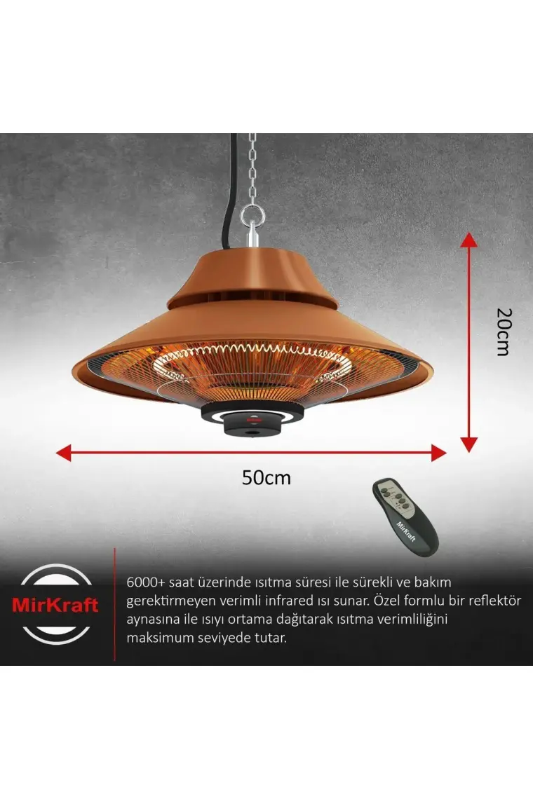 Mirkraft Elirg R.c. LED Işıklı Elektrikli Isıtıcı, 2000 W, Uzaktan Kumandalı