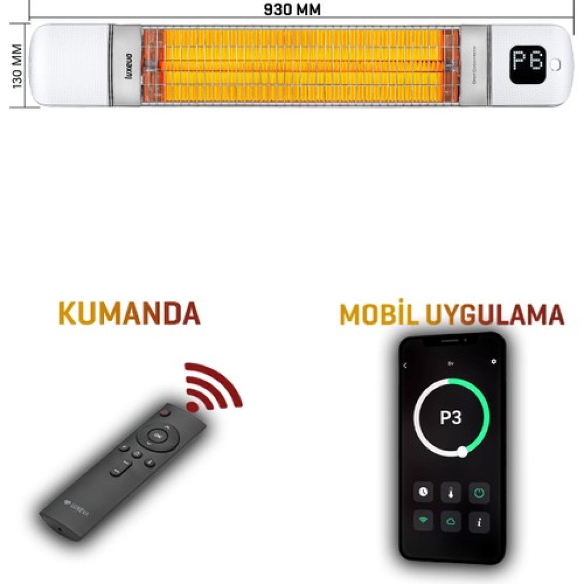 Luxeva Smarty-Wl Duvar Tipi Akıllı Karbon Infrared Isıtıcı IP55  2500W