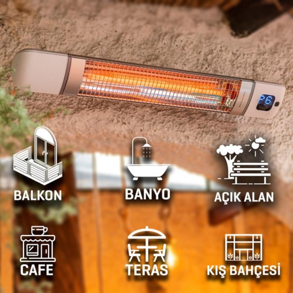 Luxeva Smarty-Wl Duvar Tipi Akıllı Karbon Infrared Isıtıcı IP55  2500W