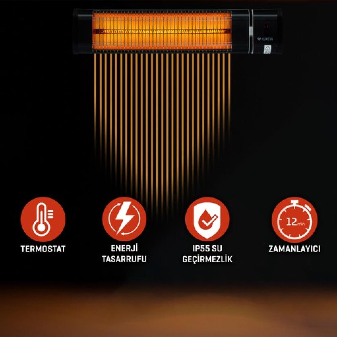 Luxeva Lxv2500-HRS 2500W Yatay Karbon Infrared Isıtıcı + Kumanda