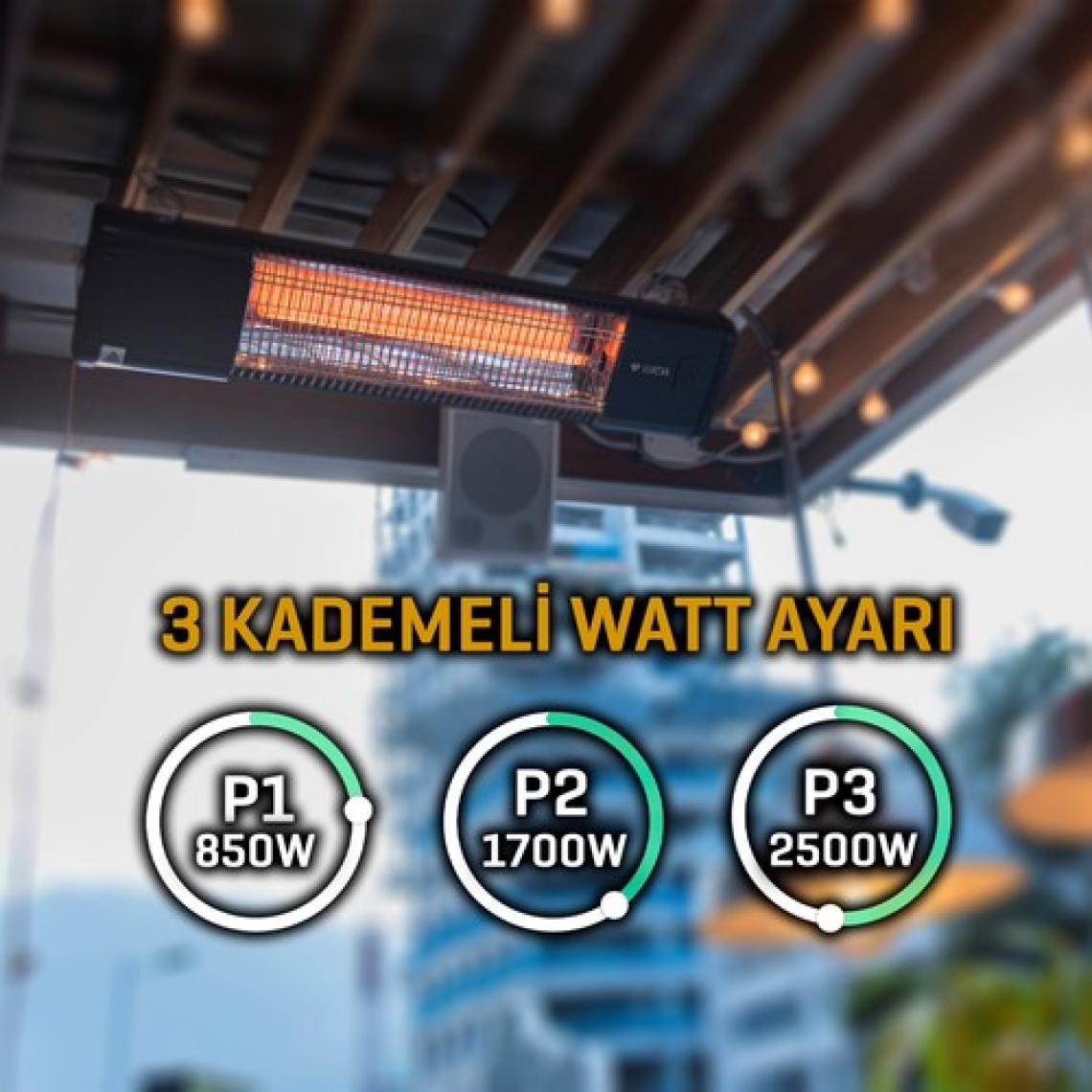Luxeva Lxv2500-HRS 2500W Yatay Karbon Infrared Isıtıcı + Kumanda