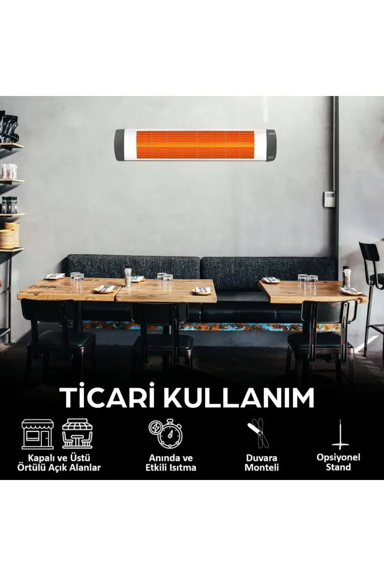 Ufo City 2300W Duvar Tipi Isıtıcı - Termostatlı