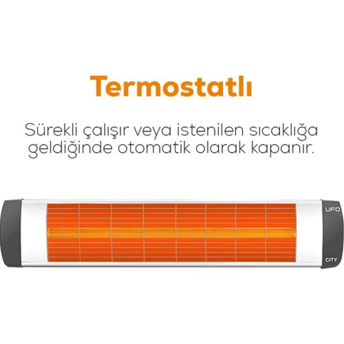 Ufo City 1800W Duvar Tipi Isıtıcı - Termostatlı