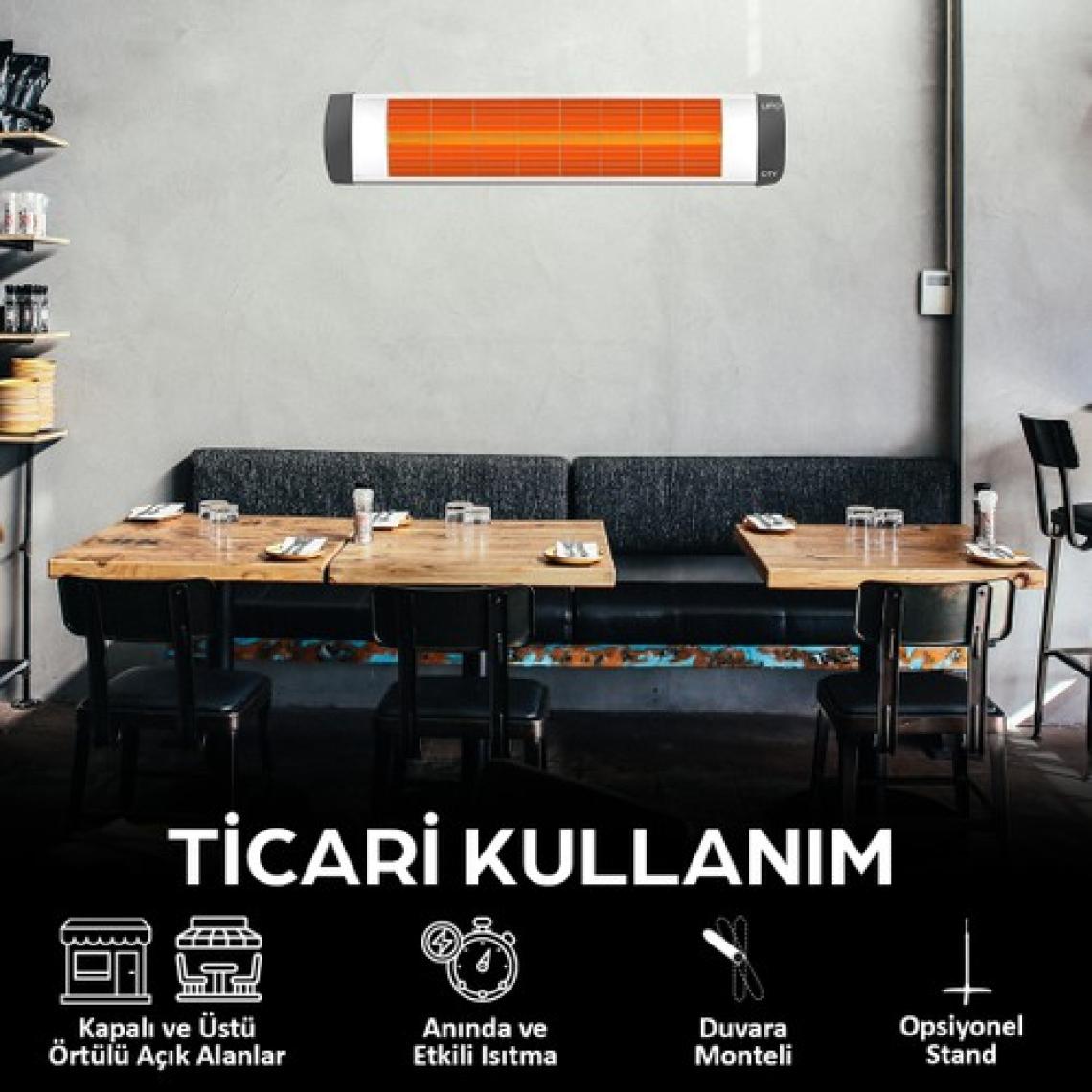 Ufo City 1800W Duvar Tipi Isıtıcı - Termostatlı