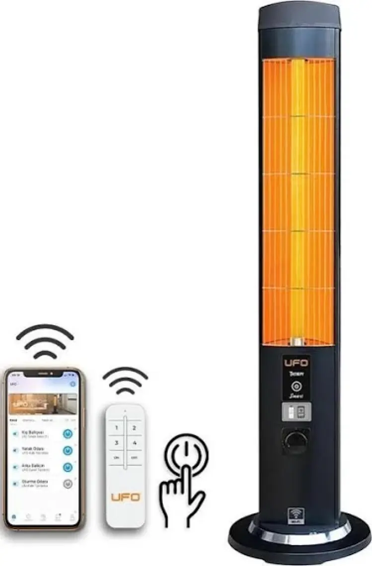 Ufo Therapy Smart 2300W Mobil Uyumlu, Uzaktan Kumandalı, Tasarruf Modlu ve Programlanabilir Kule Tipi Isıtıcı