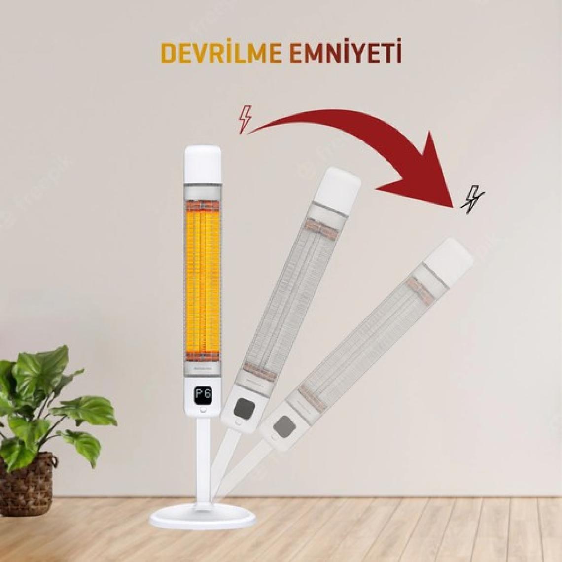 Luxeva Smart-Fr Akıllı Karbon Infrared Ayaklı Isıtıcı IP55 Su Geçirmezlik 2500W