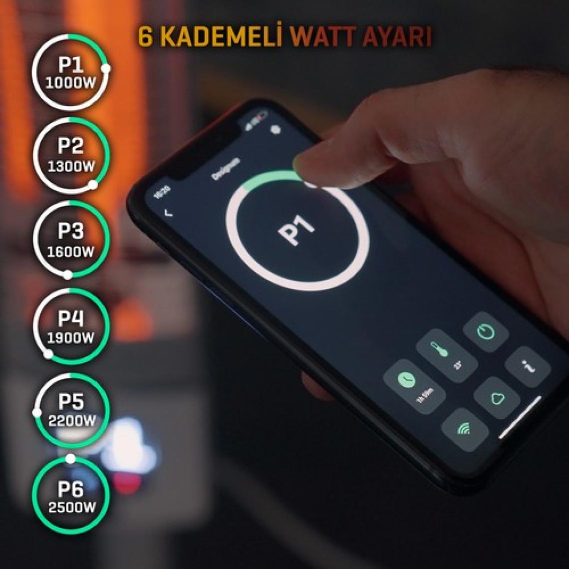 Luxeva Smart-FR Siyah 2500 W Uzaktan Kumandalı Ayaklı Infrared Isıtıcı