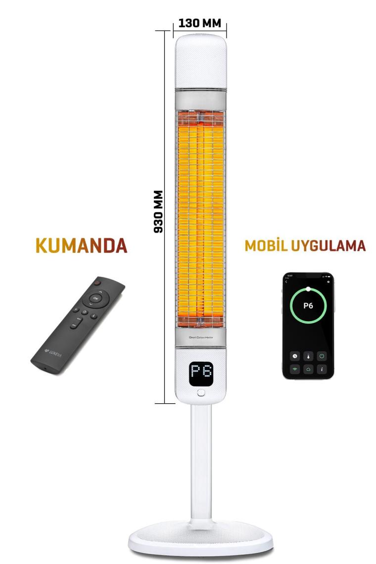 Luxeva Smart-FR Beyaz 2500 W Uzaktan Kumandalı Ayaklı Infrared Isıtıcı