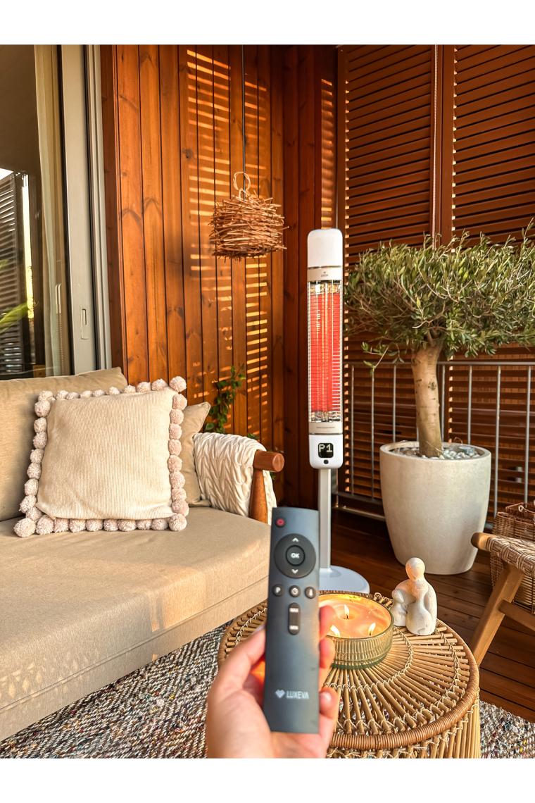 Luxeva Smart-FR Beyaz 2500 W Uzaktan Kumandalı Ayaklı Infrared Isıtıcı