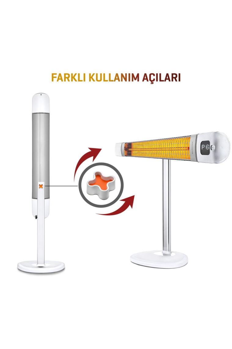 Luxeva Smart-FR Beyaz 2500 W Uzaktan Kumandalı Ayaklı Infrared Isıtıcı