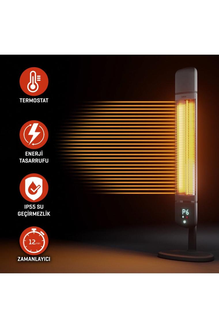 Luxeva Smart-FR Beyaz 2500 W Uzaktan Kumandalı Ayaklı Infrared Isıtıcı