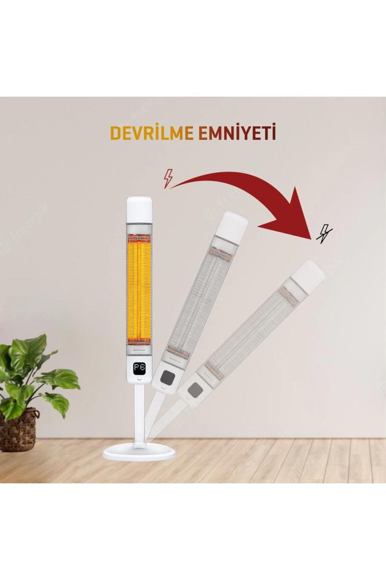 Luxeva Smart-FR Beyaz 2500 W Uzaktan Kumandalı Ayaklı Infrared Isıtıcı