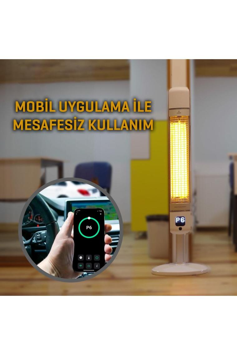Luxeva Smart-FR Beyaz 2500 W Uzaktan Kumandalı Ayaklı Infrared Isıtıcı
