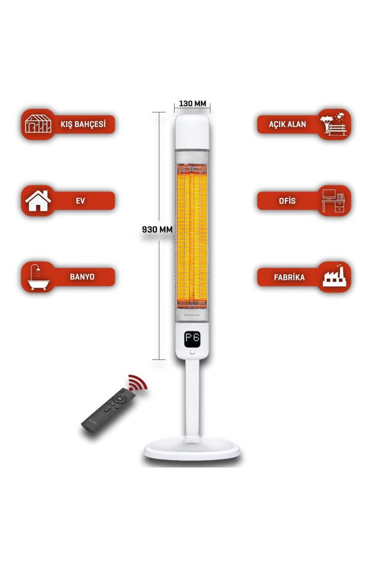 Luxeva Smart-FR Beyaz 2500 W Uzaktan Kumandalı Ayaklı Infrared Isıtıcı