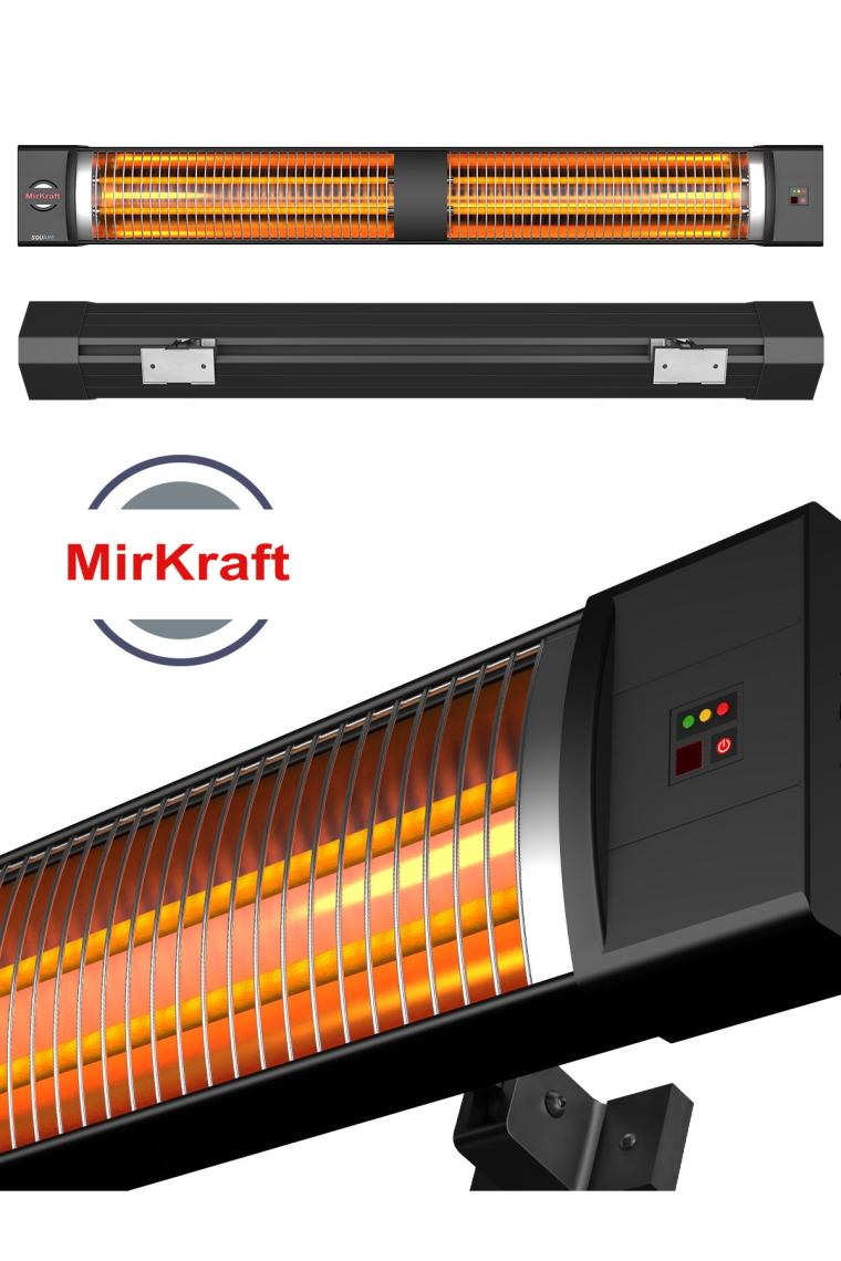 Square 2800 Watt Elektrikli Isıtıcı, Ip45, Led Gösterge, Uzaktan Kumandalı Duvar Isıtıcısı