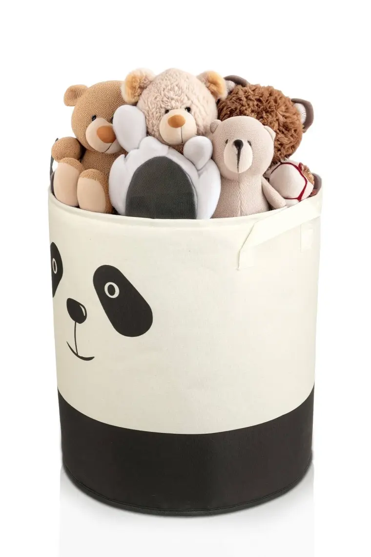 Prendi Home Panda Tasarımlı Bebek Çocuk Odası  Düzenleyici Saklama Kutusu Oyuncak Kirli Sepeti 37X40