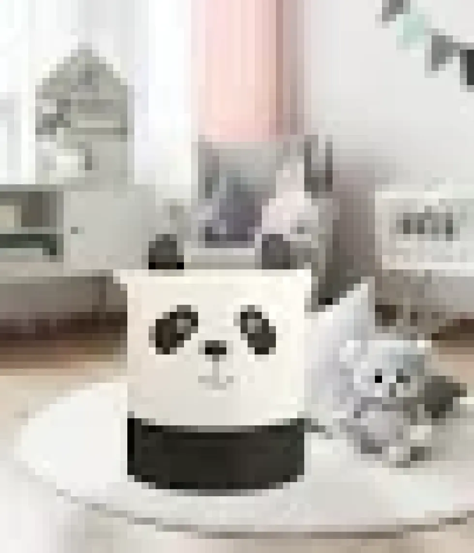 Prendi Home Panda Tasarımlı Bebek Çocuk Odası  Düzenleyici Saklama Kutusu Oyuncak Kirli Sepeti 37X40