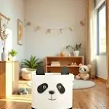 Prendi Home Panda Tasarımlı Bebek Çocuk Odası  Düzenleyici Saklama Kutusu Oyuncak Kirli Sepeti 37X40