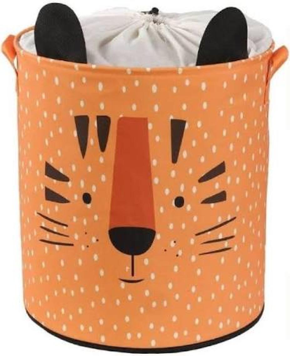 Prendi Home Tiger Tasarımlı Turuncu Bebek Çocuk Odası Düzenleyici Saklama Kutusu Oyuncak Kirli Sepeti 37X40