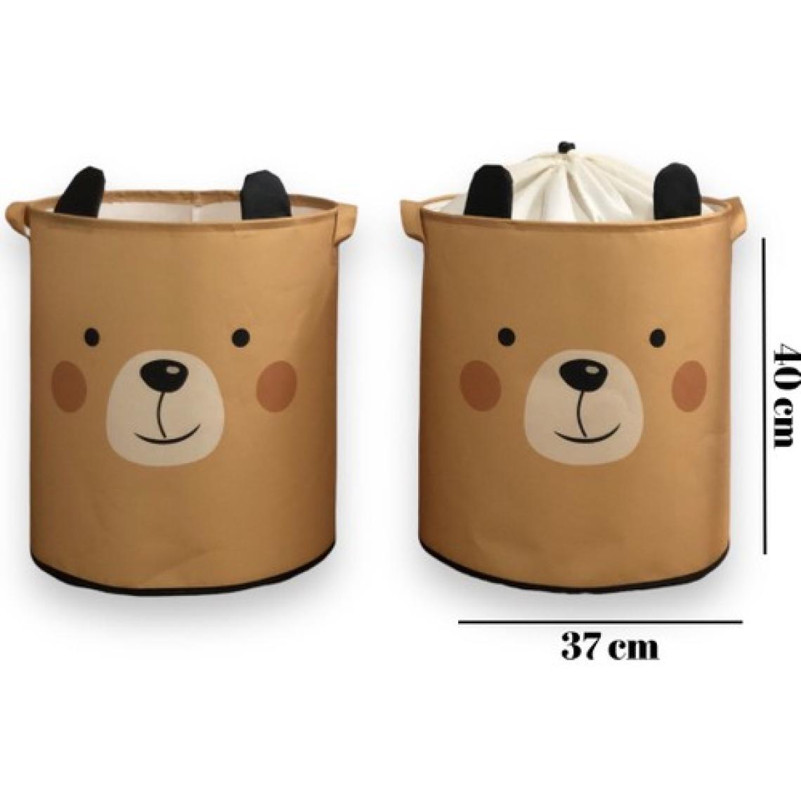 Prendi Home Bear Tasarımlı 2'li Bebek Çocuk Odası Düzenleyici Saklama Kutusu Oyuncak Kirli Sepeti 37X40
