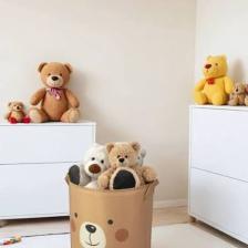Prendi Home Bear Tasarımlı Bebek Çocuk Odası Düzenleyici Saklama Kutusu Oyuncak Kirli Sepeti 37X40