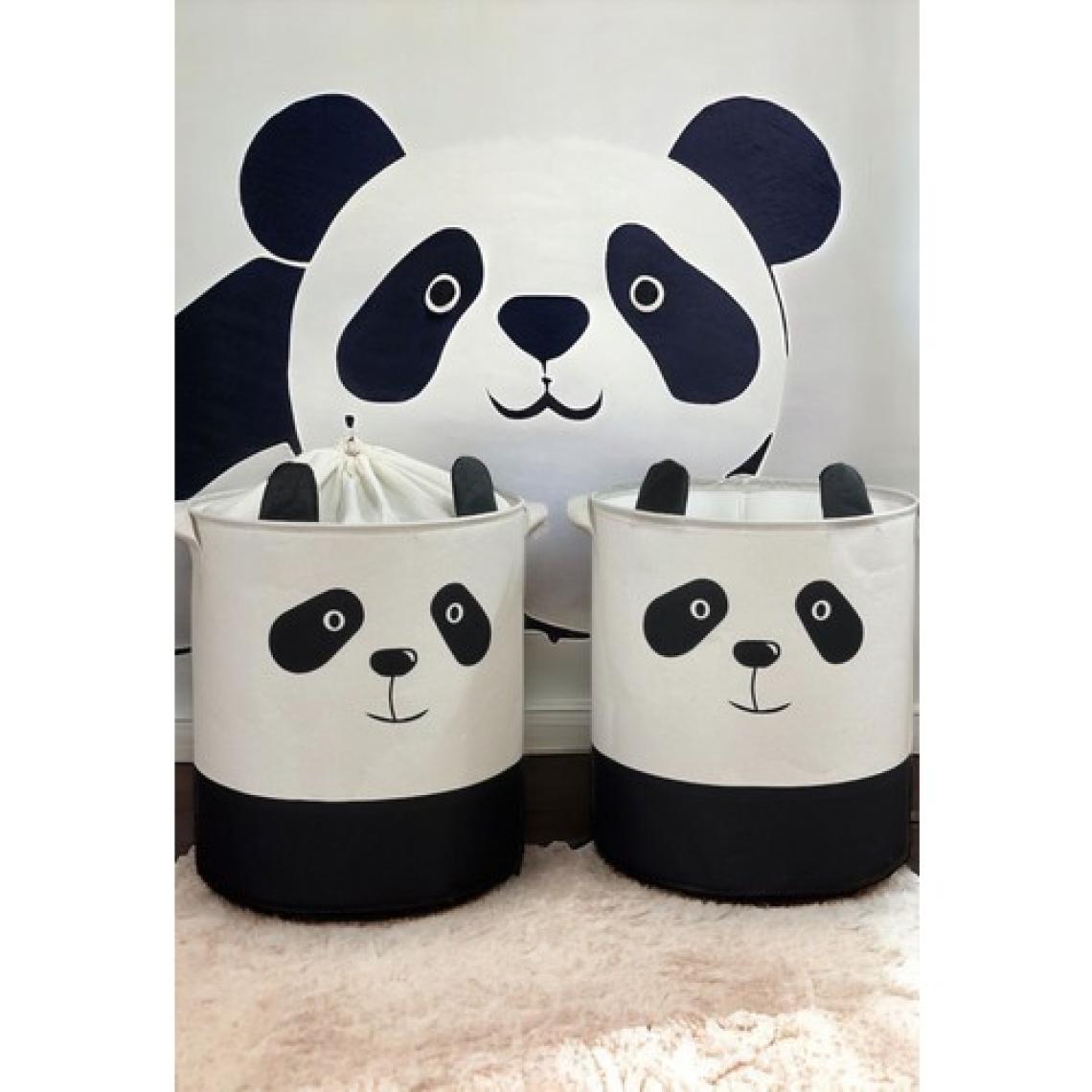 Prendi Home Panda Tasarımlı 2' Li Bebek Çocuk Odası Düzenleyici Saklama Kutusu Oyuncak Kirli Sepeti 37X40
