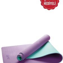 Ekolojik 6mm Taşıma Çantalı Yoga Matı Pilates Minderi Lila Nane Yeşili