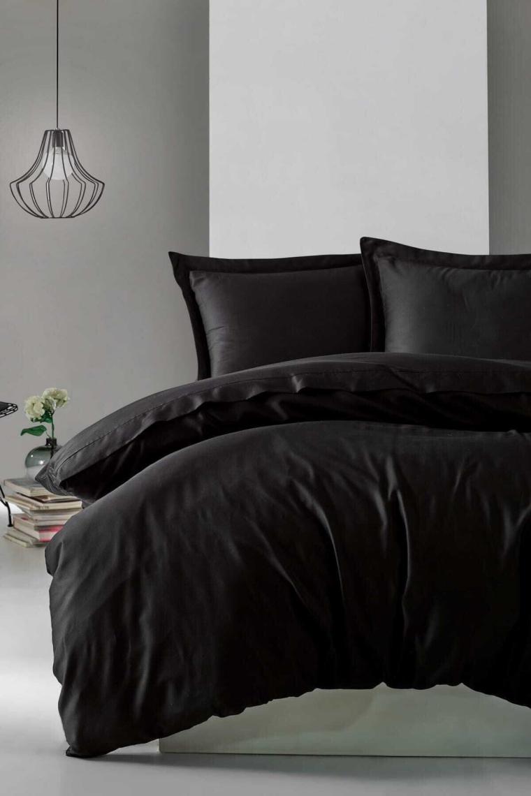 Cotton Box Pamuk Saten Elegant Siyah Çift Kişilik Nevresim Takımı