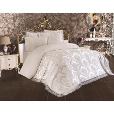 Fransız Dantelli Lalezar Gelin Seti 7 Parça Krem 240x250 cm