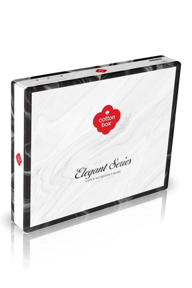 Cotton Box Elegant Stripe Çift Kişilik Nevresim Takımı Bej