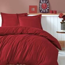 Cotton Box Elegant Stripe Çift Kişilik Nevresim Takımı Bordo