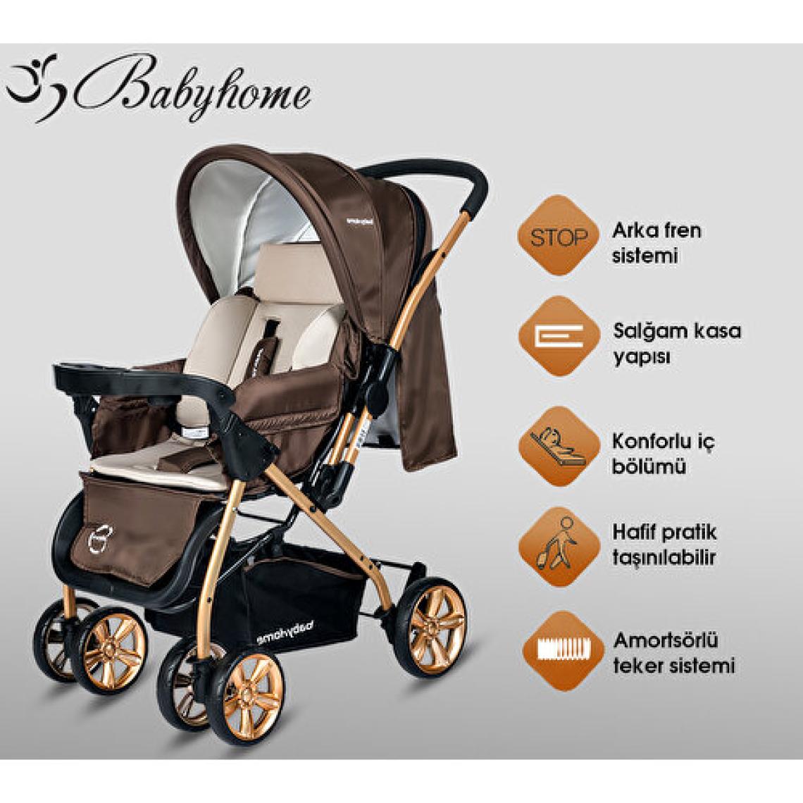 Baby Home BH-760 Gold Çift Yönlü Bebek Arabası