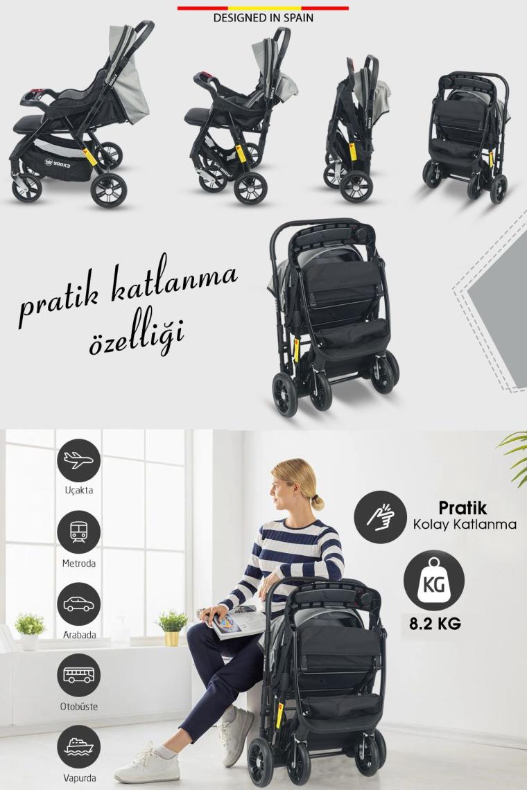900 X3 Çift Yönlü Bebek Arabası