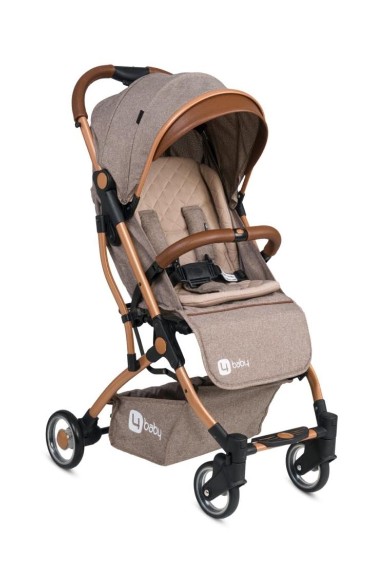 4 Baby AB-380 Drone Gold Kahve Kabin Tipi Bebek Arabası